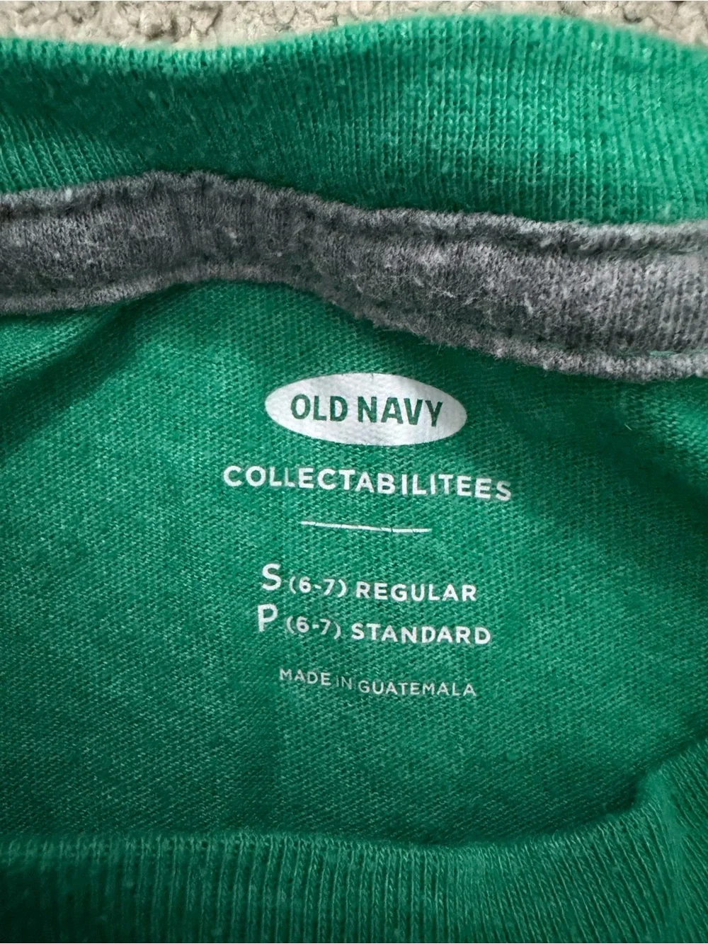 Old Navy Green Kids' Crewneck Tee with Gray Trim